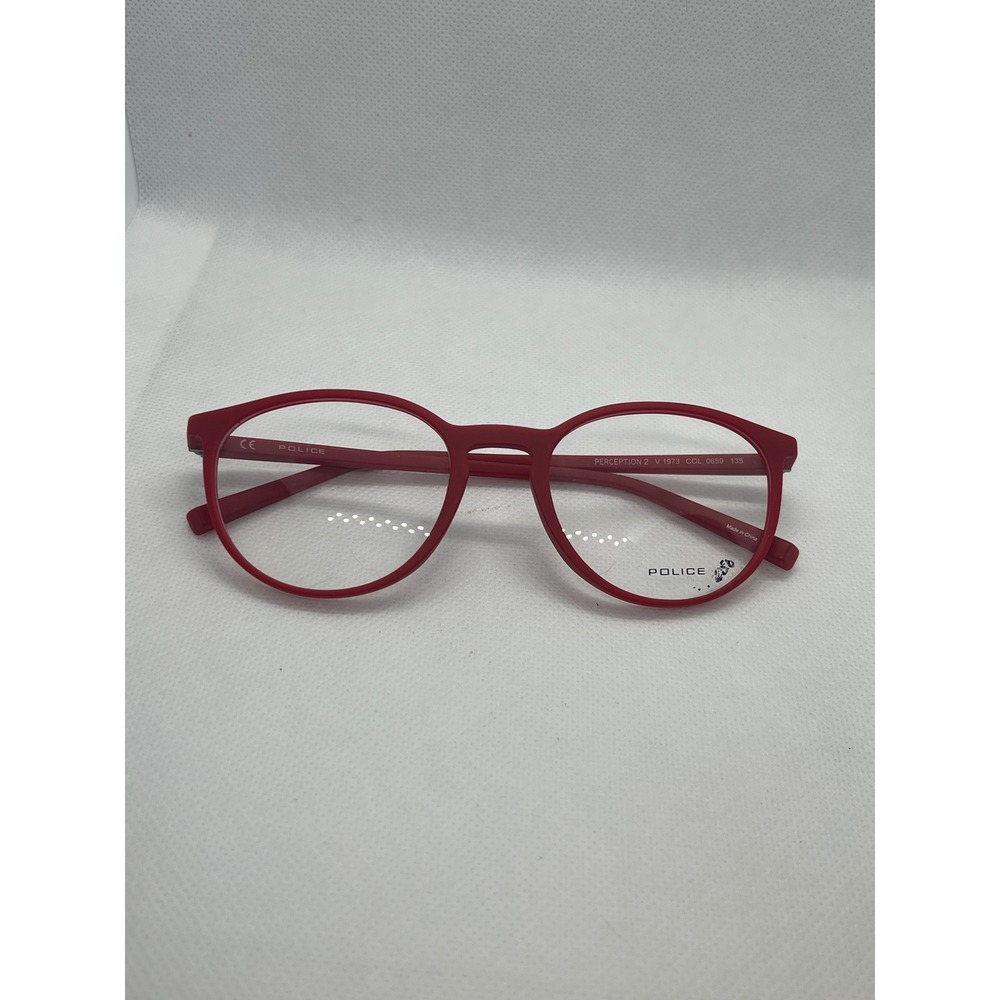 Police Perception 2 V 1973 0659 Red Round Eyeglass Frames 135mm